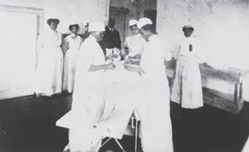 Historic photograph of Dr. Evans performing surgery
