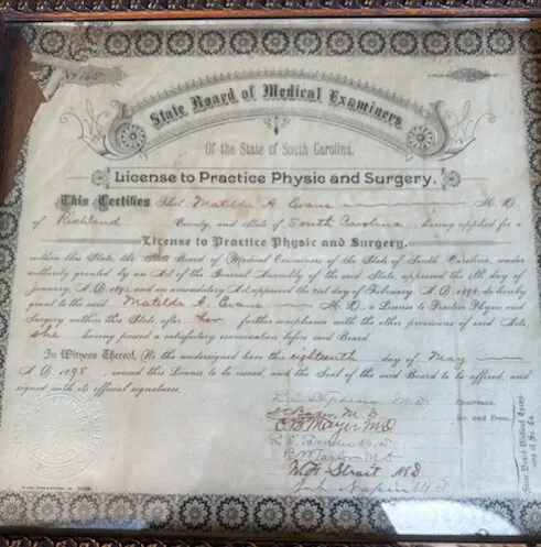 Medical examiner license document