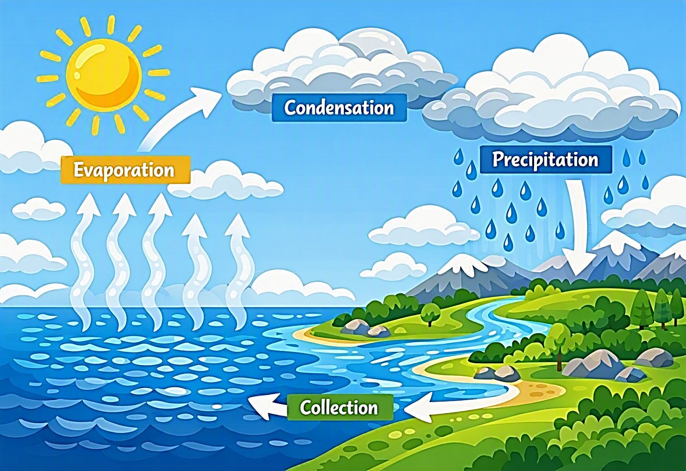 Illustration of the water cycle